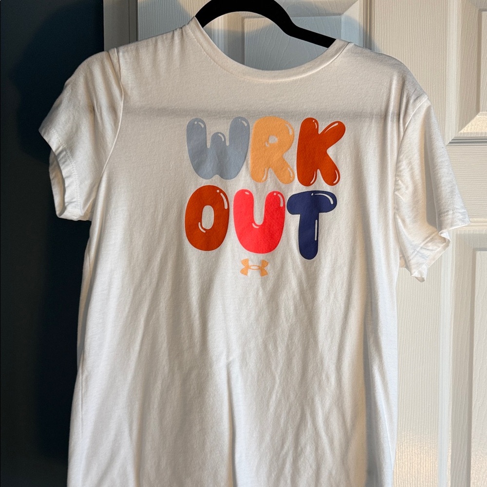 Under Armour Woman’s White WRK OUT Graphic Tee